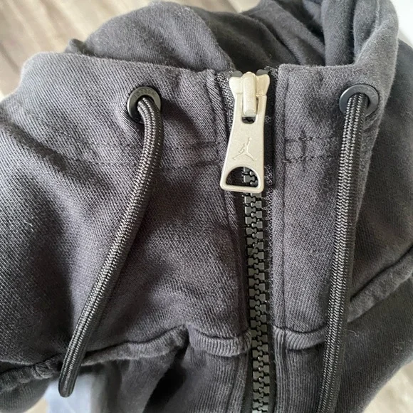 Jordan Essentials Knit Hooded Warmup Black Hoodie Zipper Sweater Men XS - Picture 7 of 8